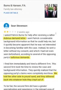 Sean Stevenson's Google Review for Patrick Burns