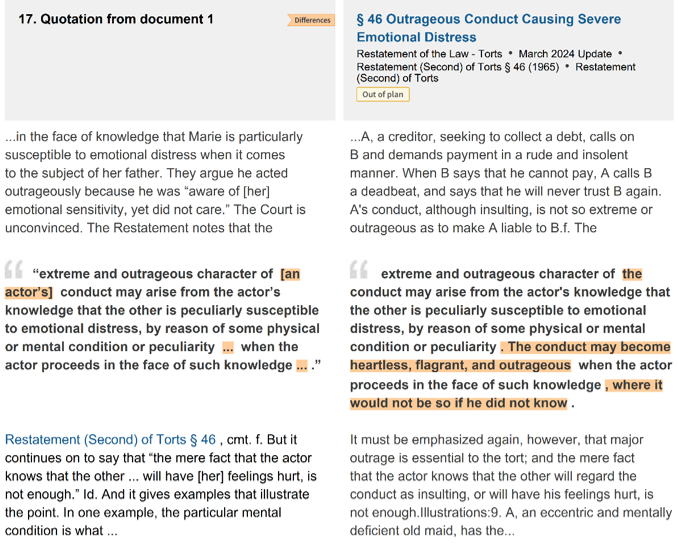 Westlaw - Differences Between Judge Miller's Order and the Restatement