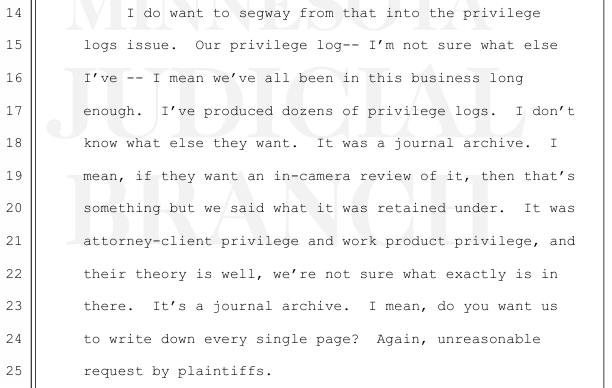 The Privilege Log Problem: Write Down Every Single Page?
